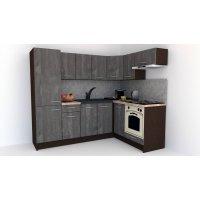 Bucatarie de Colt GENA NEW 3 DR. 160-230, Cu Corp de Cuptor, Wenge / Decor K352